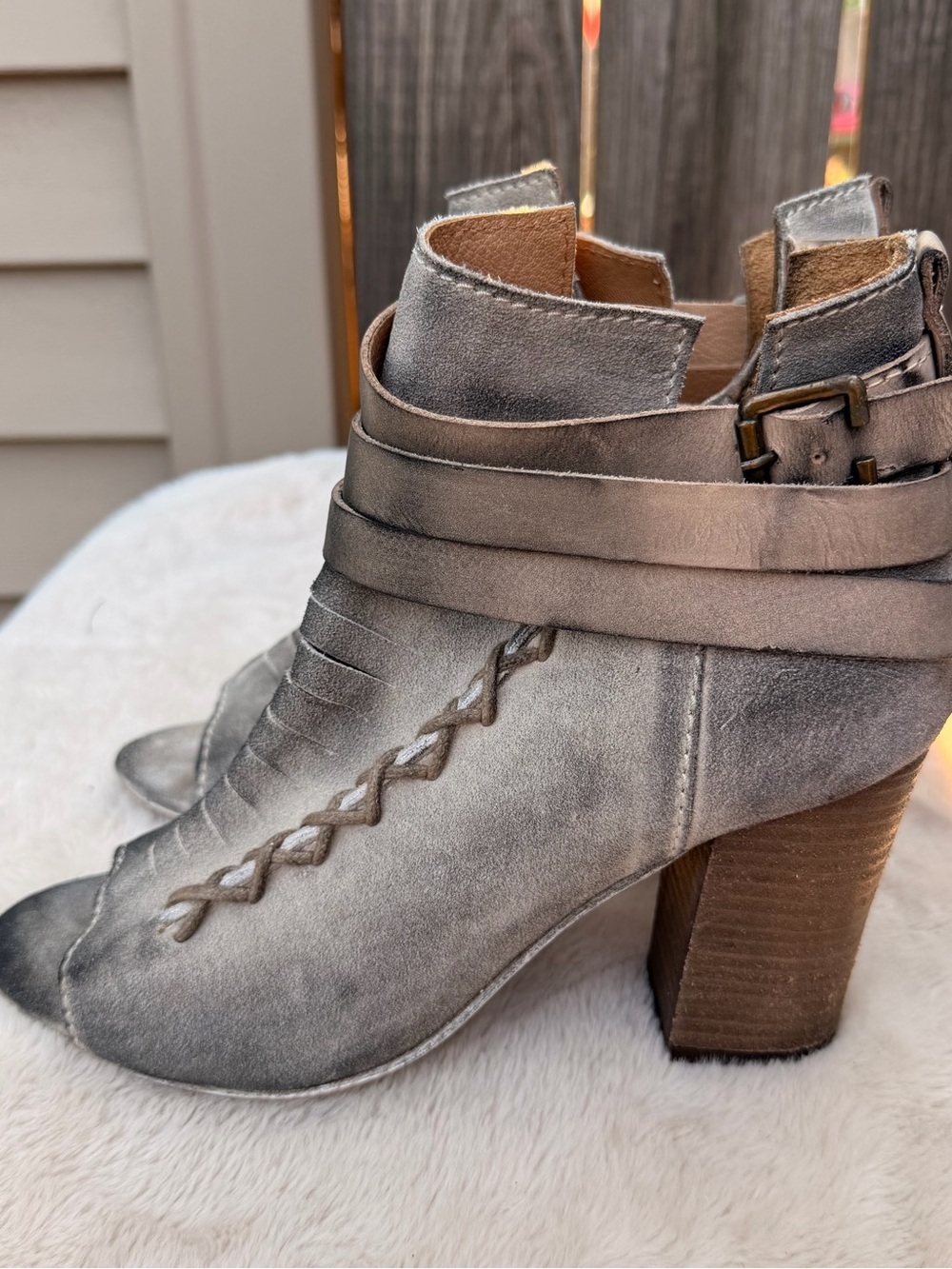Diba True Open Toe Boots Size 9